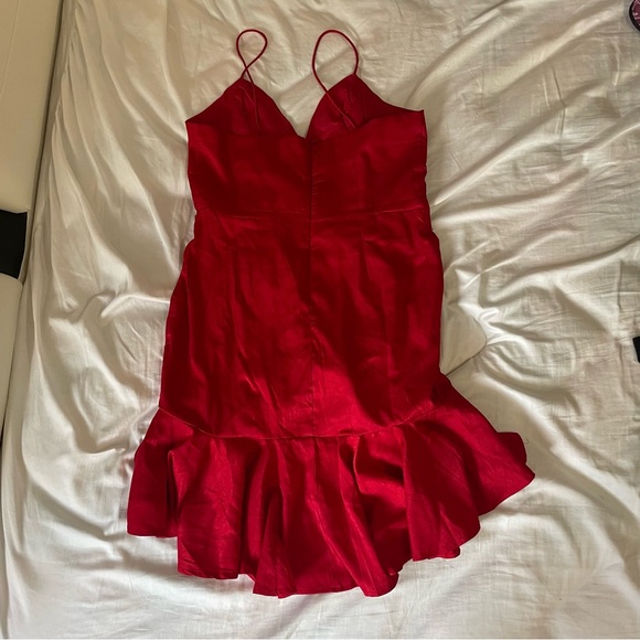 LULUS HERE COMES THE SUN RED HIGH LOW COCKTAIL DRESS - Picture 2 of 4